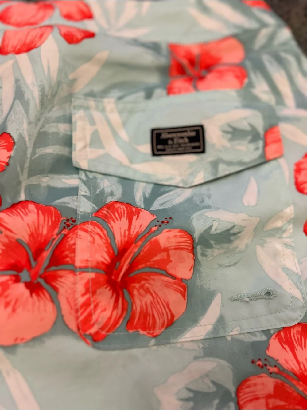 Abercrombie & Fitch Shorts Blue Cargo Floral Lined Board Swim Men’s 31